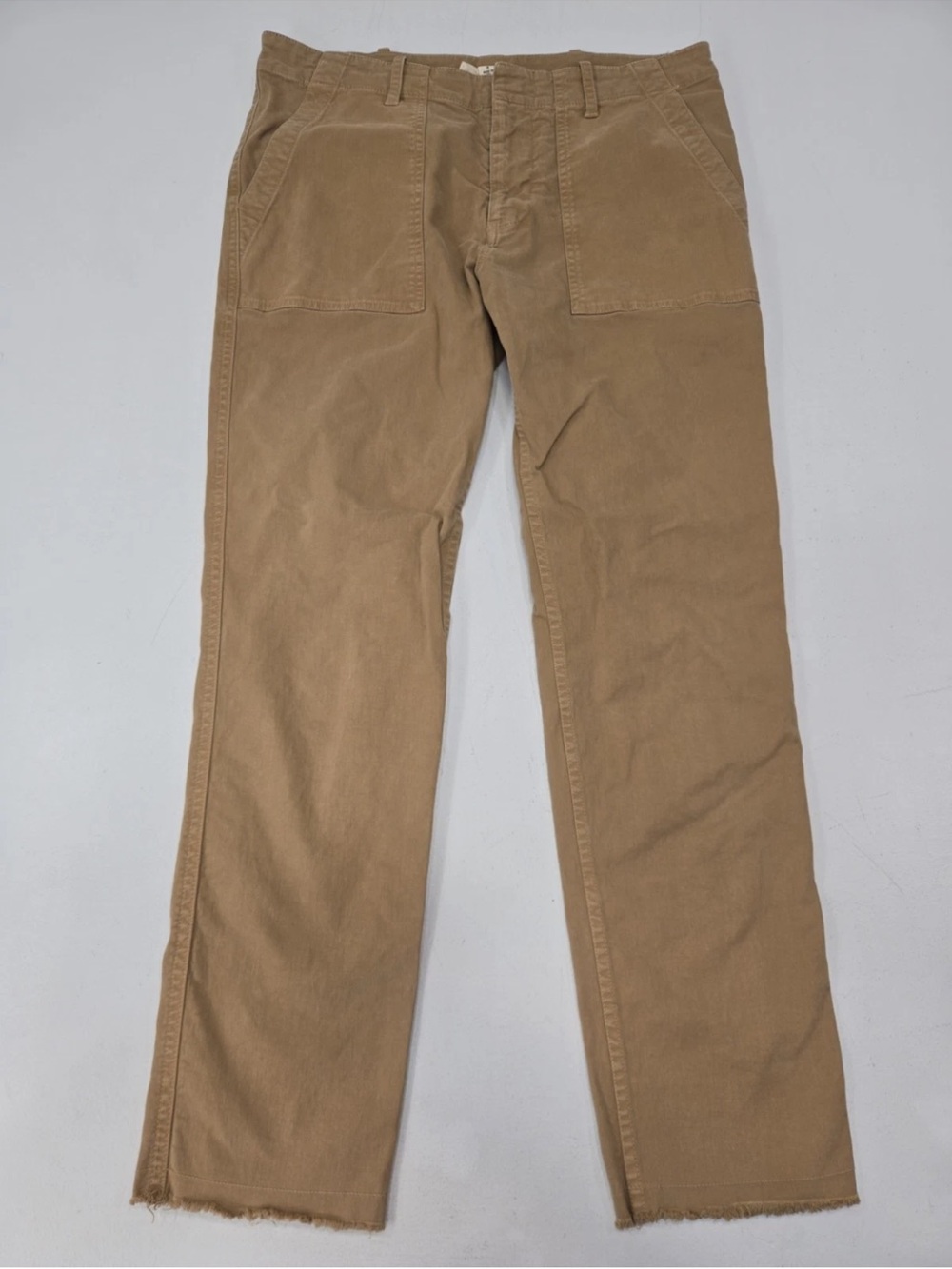 Nili Lotan Jenna Pants Beige Tan Cotton Crop Mid Rise Trousers Size 4 Womens